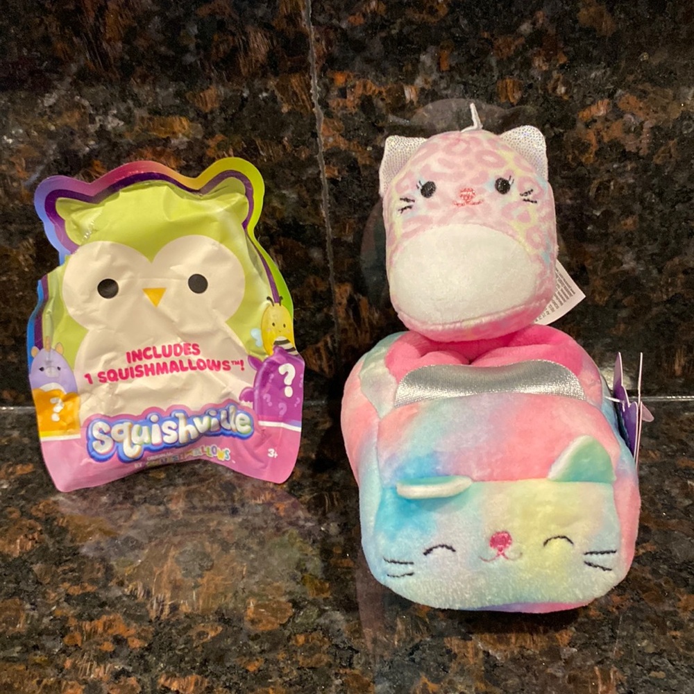 Squishmallows Squishville Bundle - Caticorn and Tye Dye Cat Car
